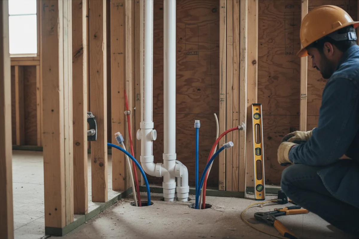 Drain and supply rough-in during Garbage Disposal Repair in Chestnutridge